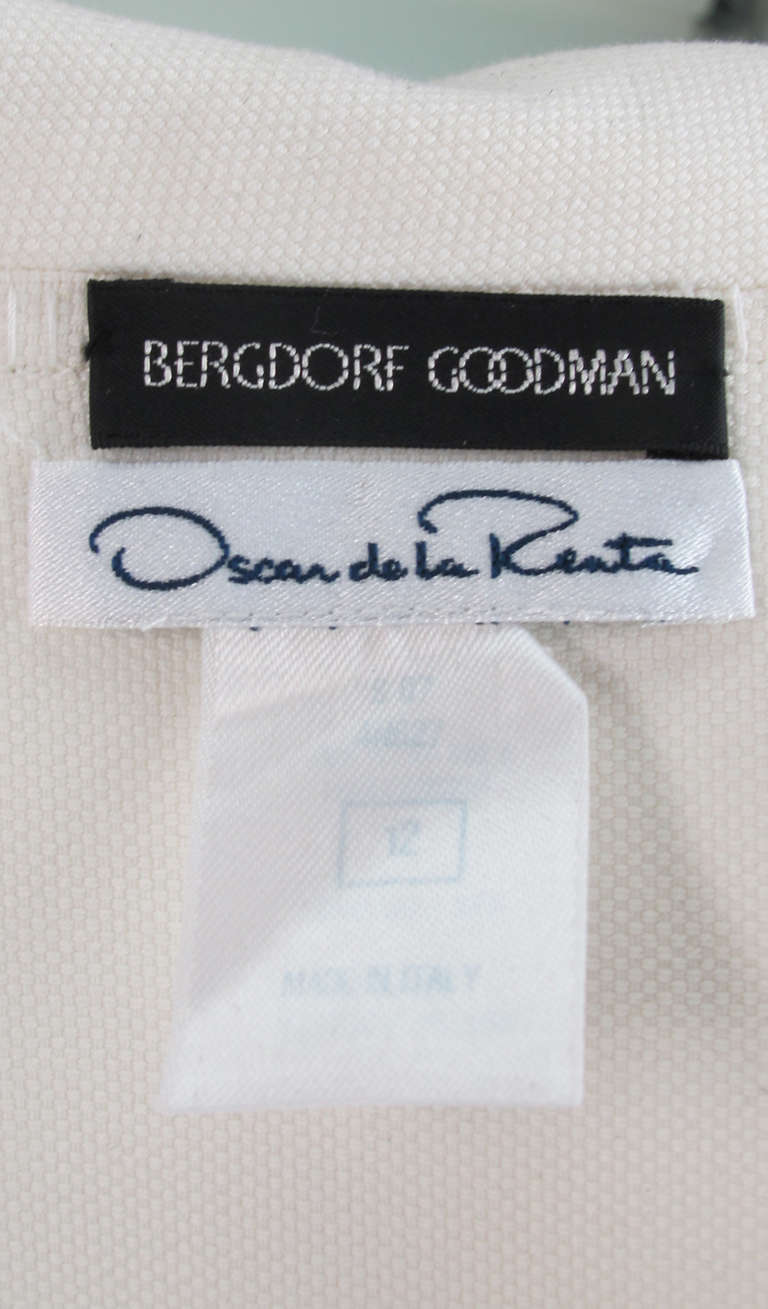 Oscar de la Renta white cotton sleeveless afternoon dress 6
