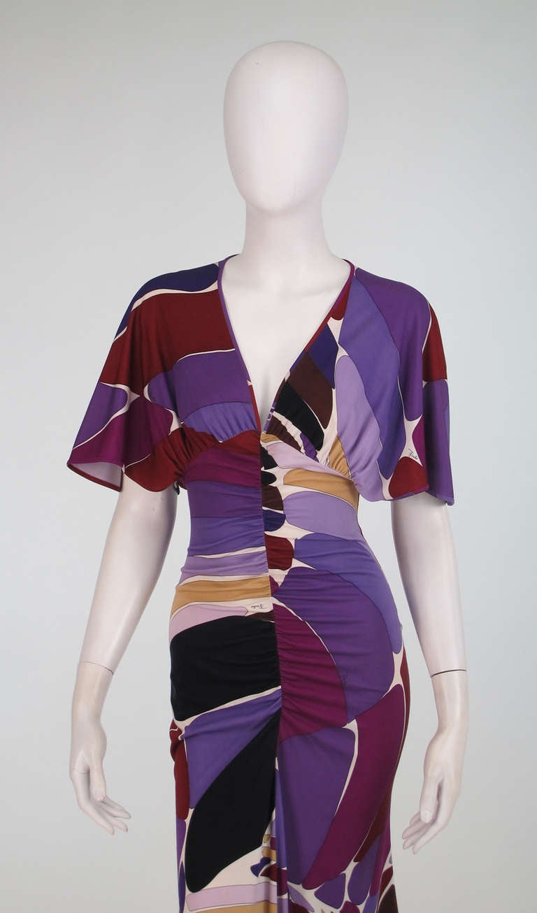 Pucci shirred back silk jersey dress