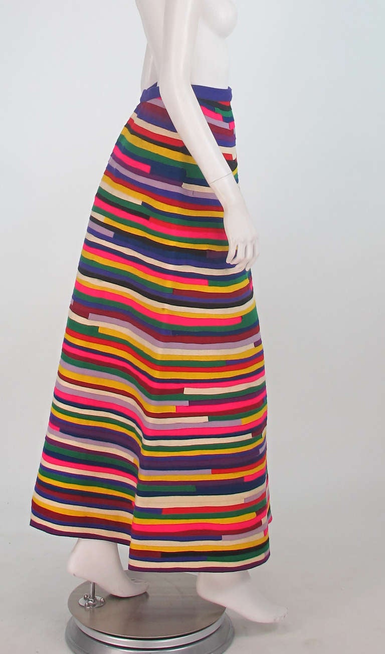 Women's 1950s artist made pieced felt maxi skirt