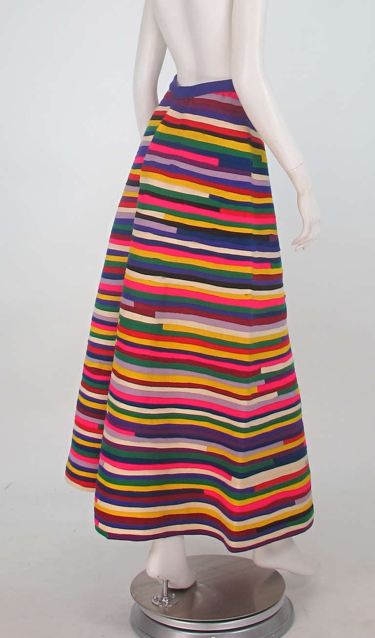 1950s artist made pieced felt maxi skirt 1