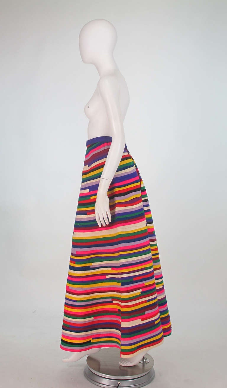 1950s artist made pieced felt maxi skirt 4