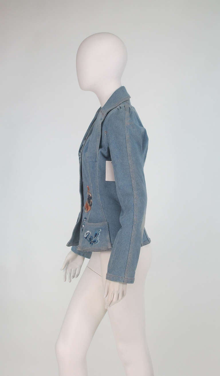 Women's 1990s Dior embroidered denim jacket