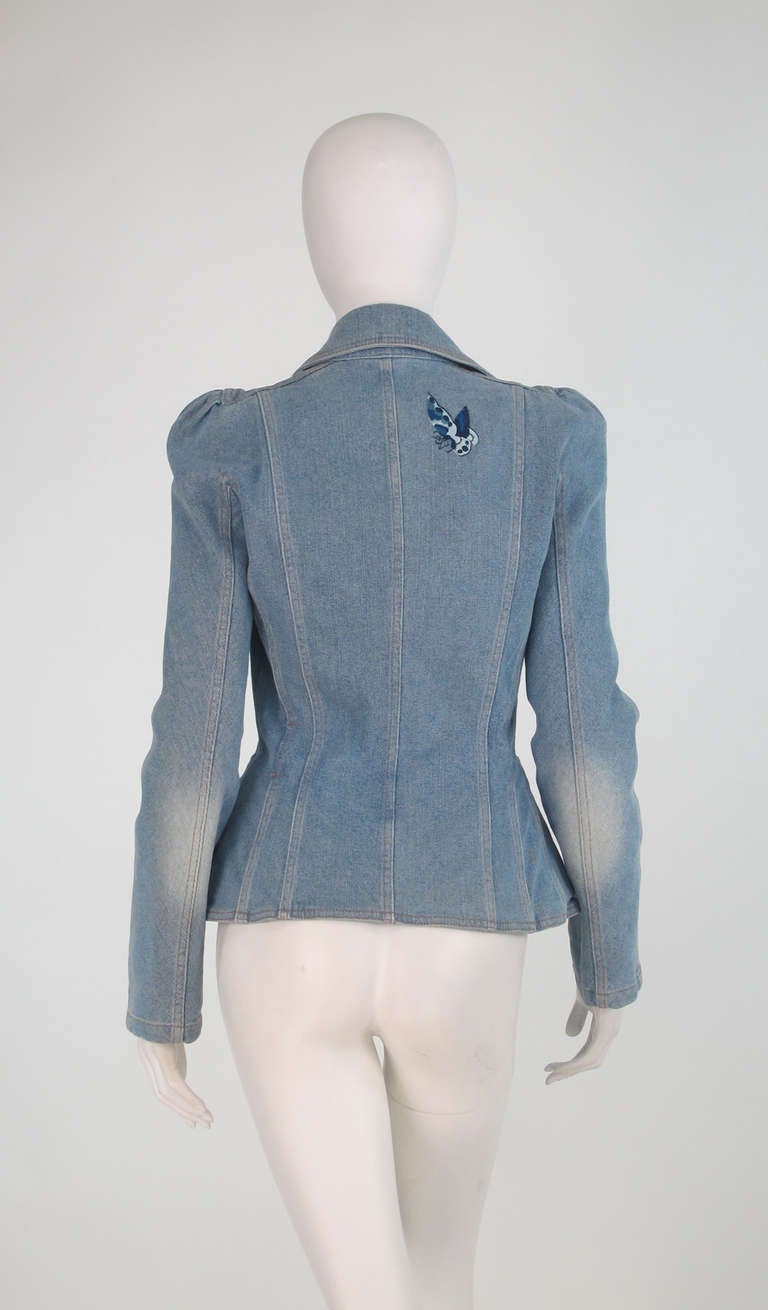 1990s Dior embroidered denim jacket 2