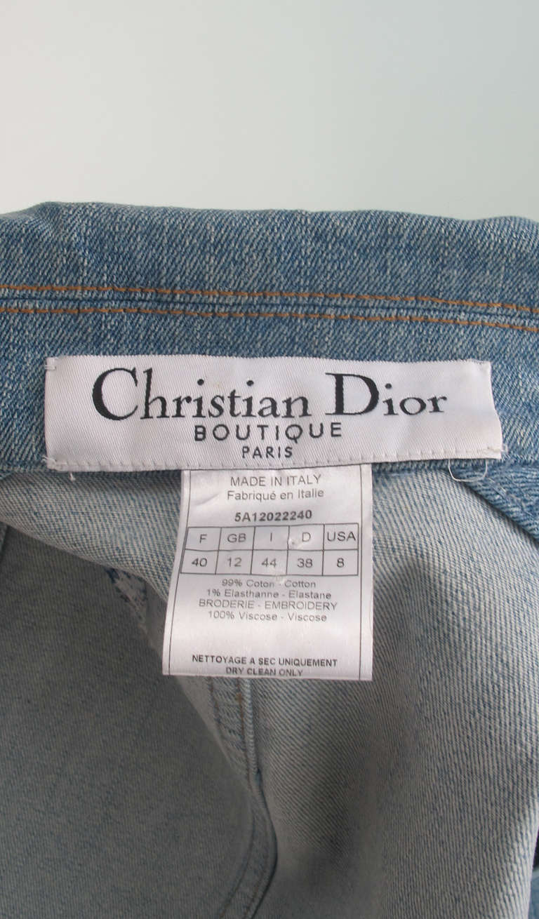 1990s Dior embroidered denim jacket 5