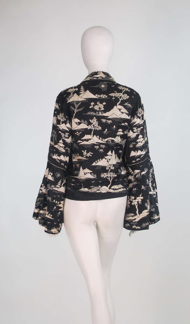 1920s silk embroidered Japonisme Art Deco jacket at 1stdibs
