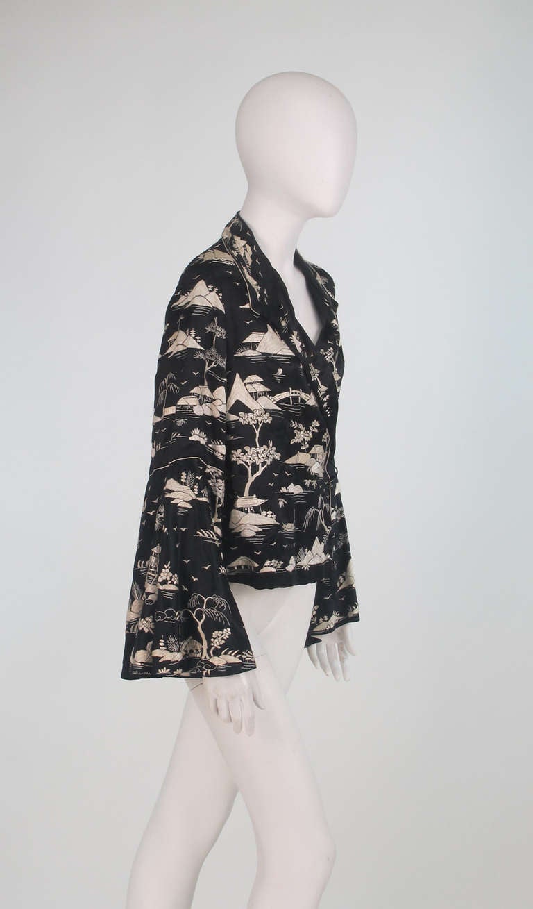 1920s silk embroidered Japonisme Art Deco jacket 5
