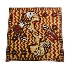 Pucci cotton scarf African design print 1970s 35" x 35" 3