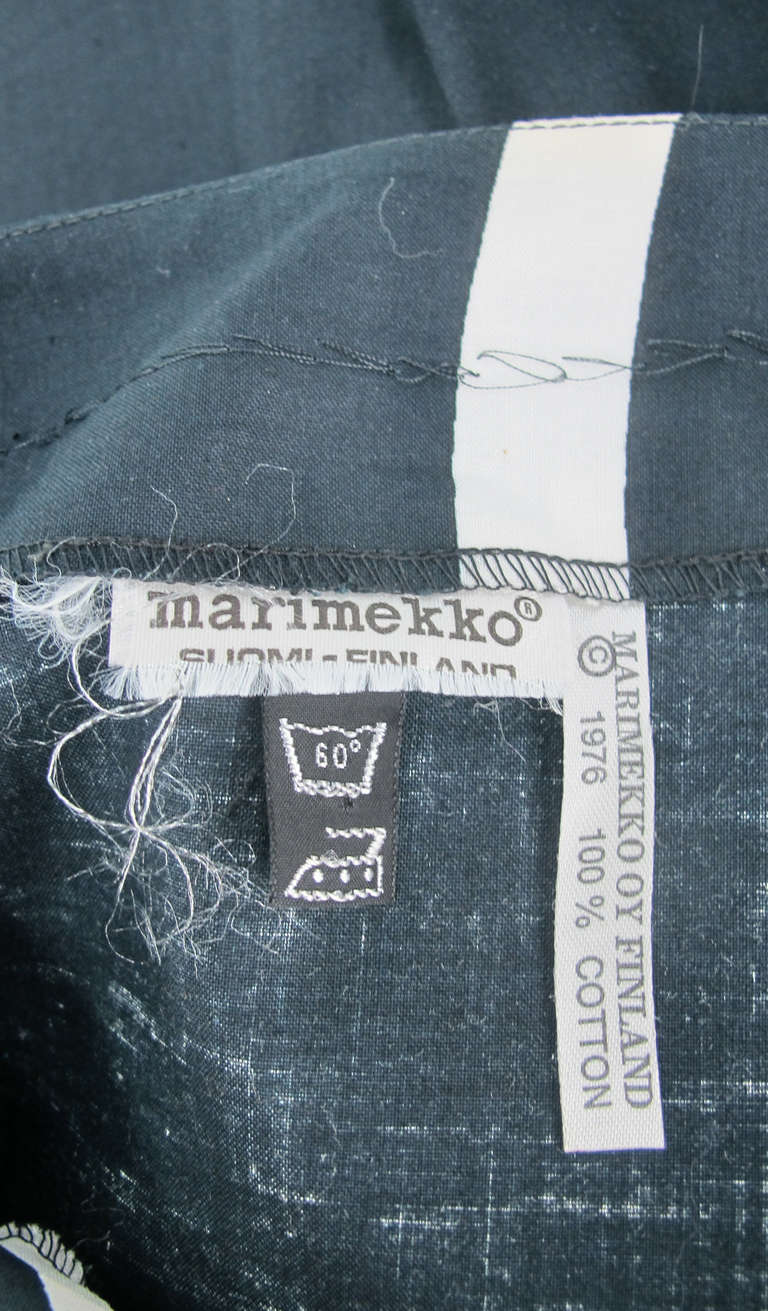 1976 Marimekko Oy black & white angel sleeve caftan 6