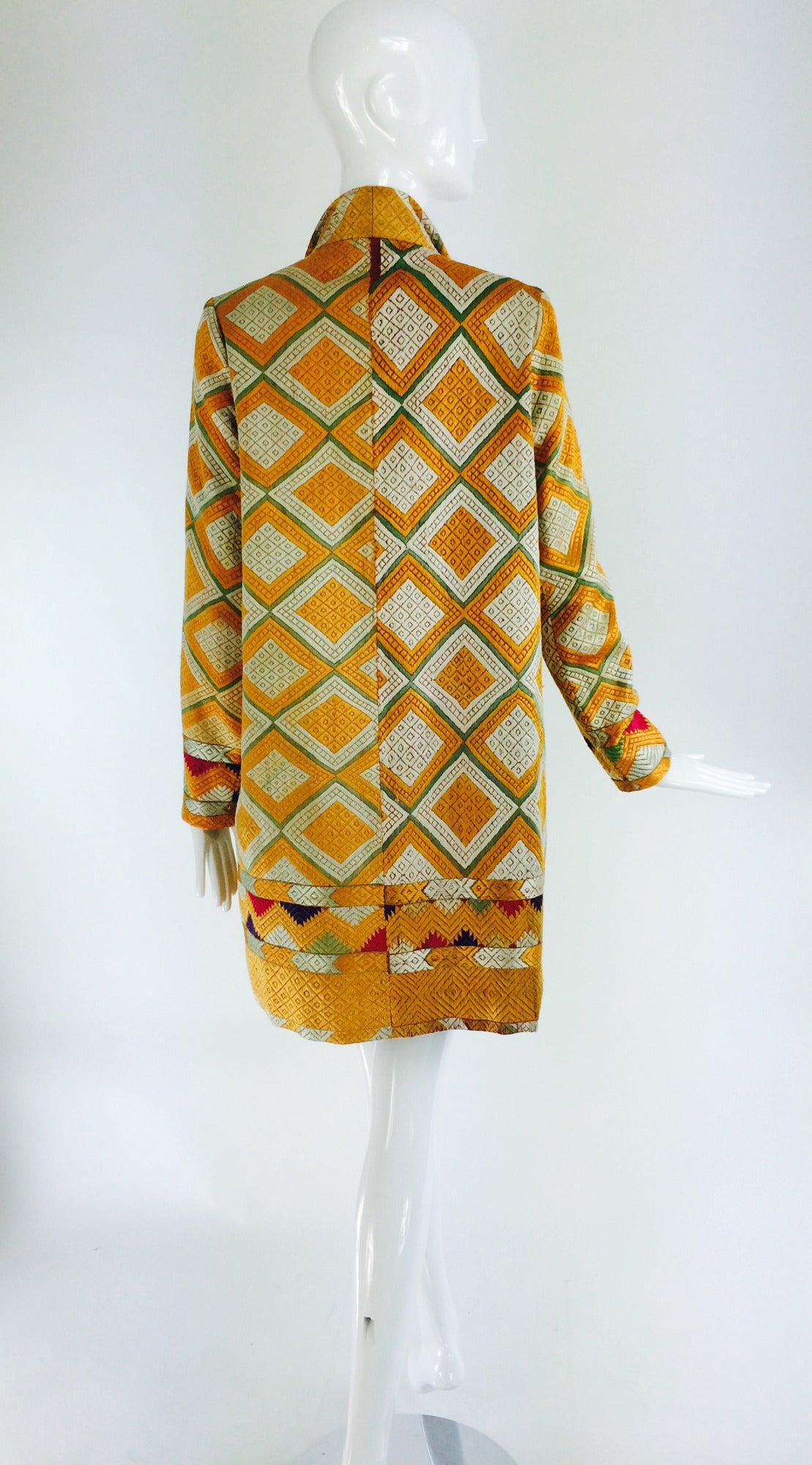 1920s Punjab phulkari silk embroidered chand bagh coat 1