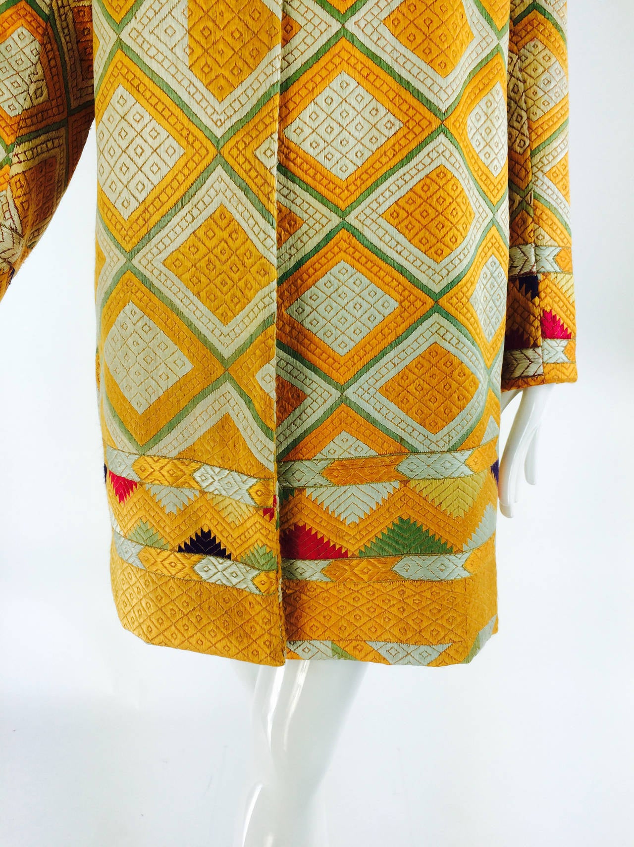 1920s Punjab phulkari silk embroidered chand bagh coat 4