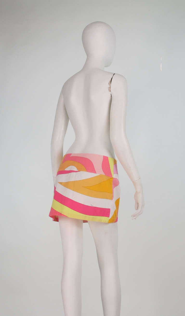 Pucci cotton poplin mini skirt at 1stdibs