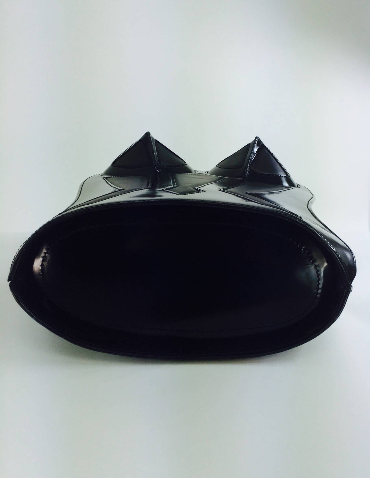 Women's Rare 1998 Jean Paul Gaultier black leather bustier/corset  shoulder handbag