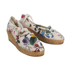 Manuel Canovas floral platform espadrilles