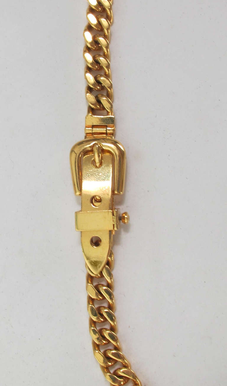 Gucci chunky gold chain link belt For Sale at 1stdibs