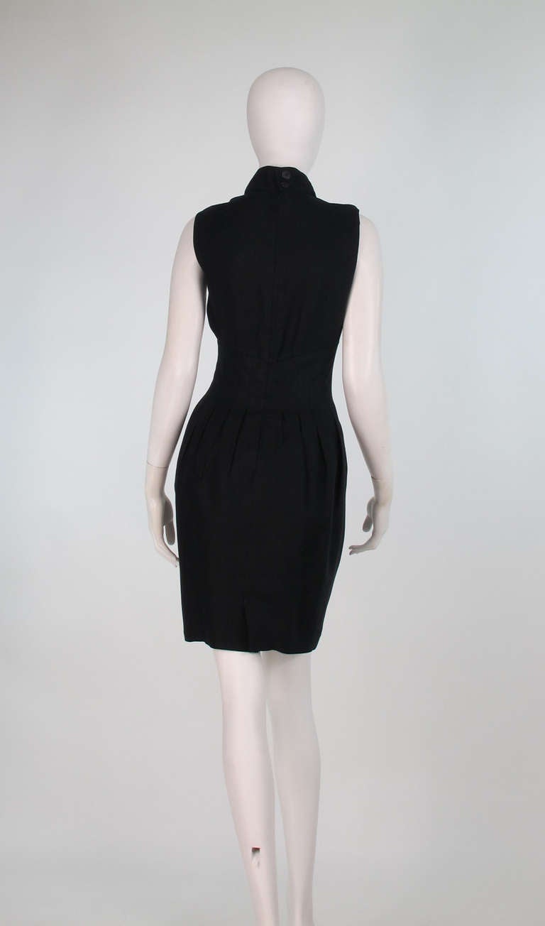 1990s Fendi black linen sweetheart neckline dress For Sale at 1stDibs ...