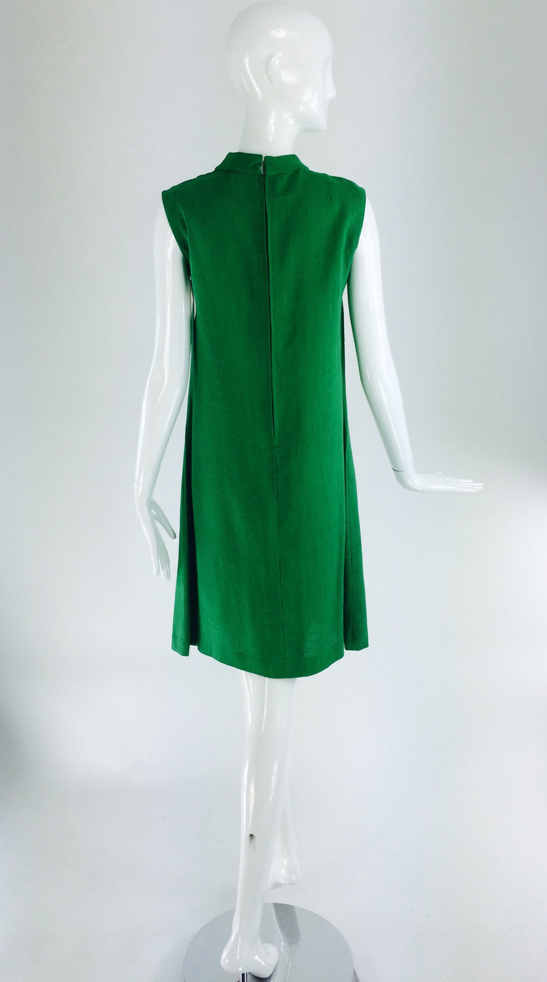Women's 1960s colourful Madeira applique linen shift dress