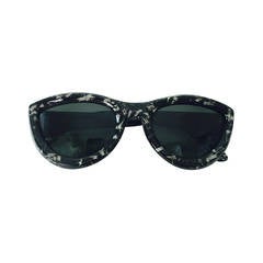 Retro 1970s Christian Dior sunglasses in black & grey fleck new with tags
