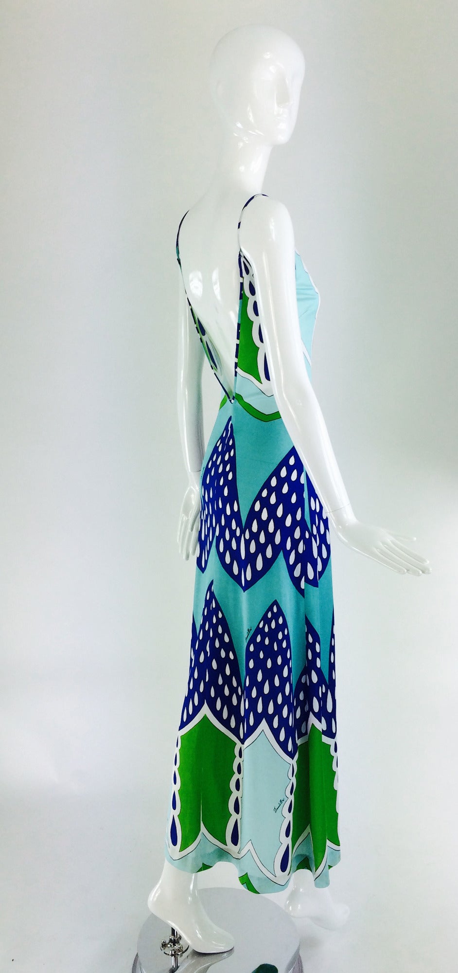 1970s Domililla of Firenze silky jersey maxi tank dress In Excellent Condition In West Palm Beach, FL