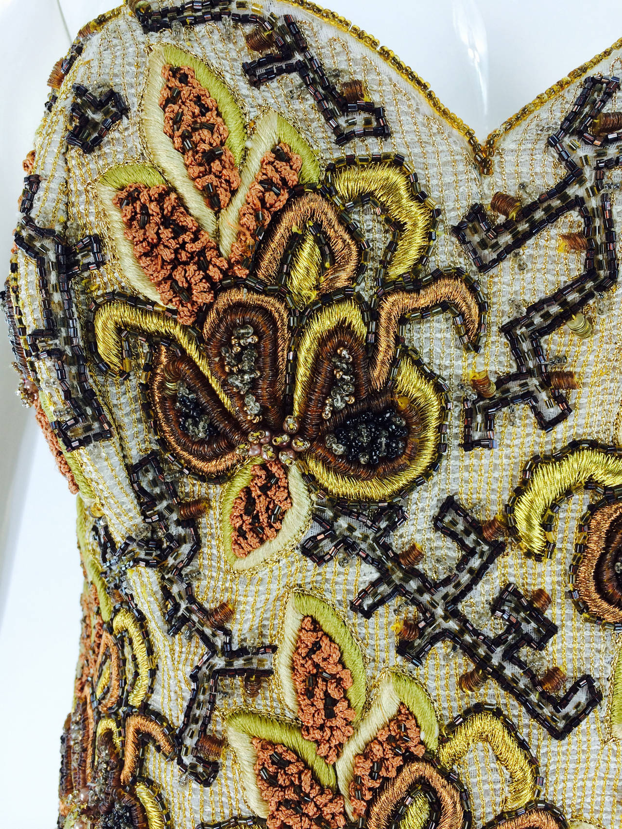 Helene Gainville, Paris hand embroidered Bustier For Sale at 1stDibs