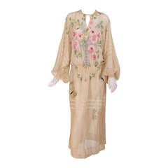 Used 1920s Aesthetic movement embroidered net dress