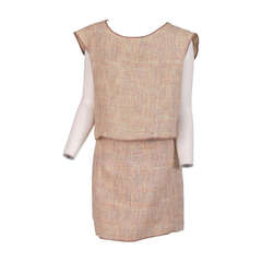 Vintage Chanel linen tweed skirt & top