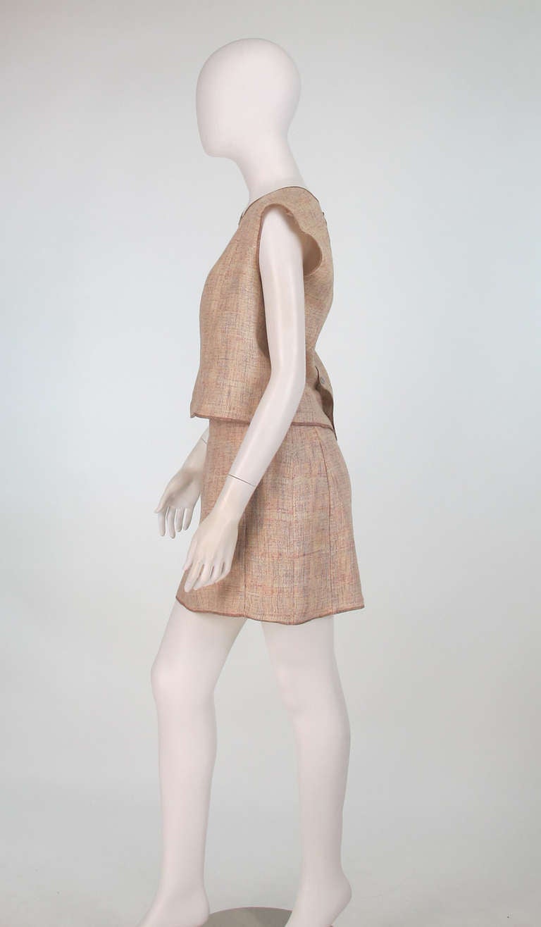 Women's Chanel linen tweed skirt & top