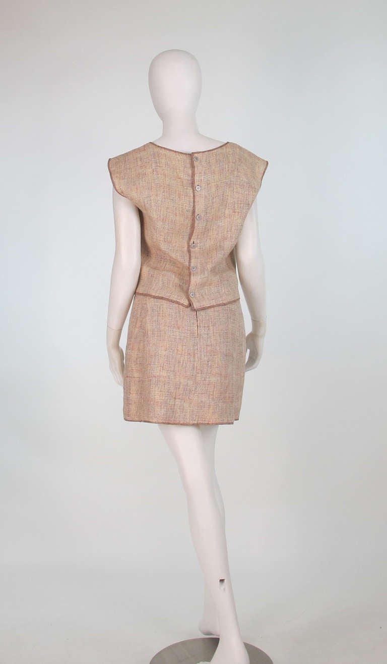 Chanel linen tweed skirt & top 1