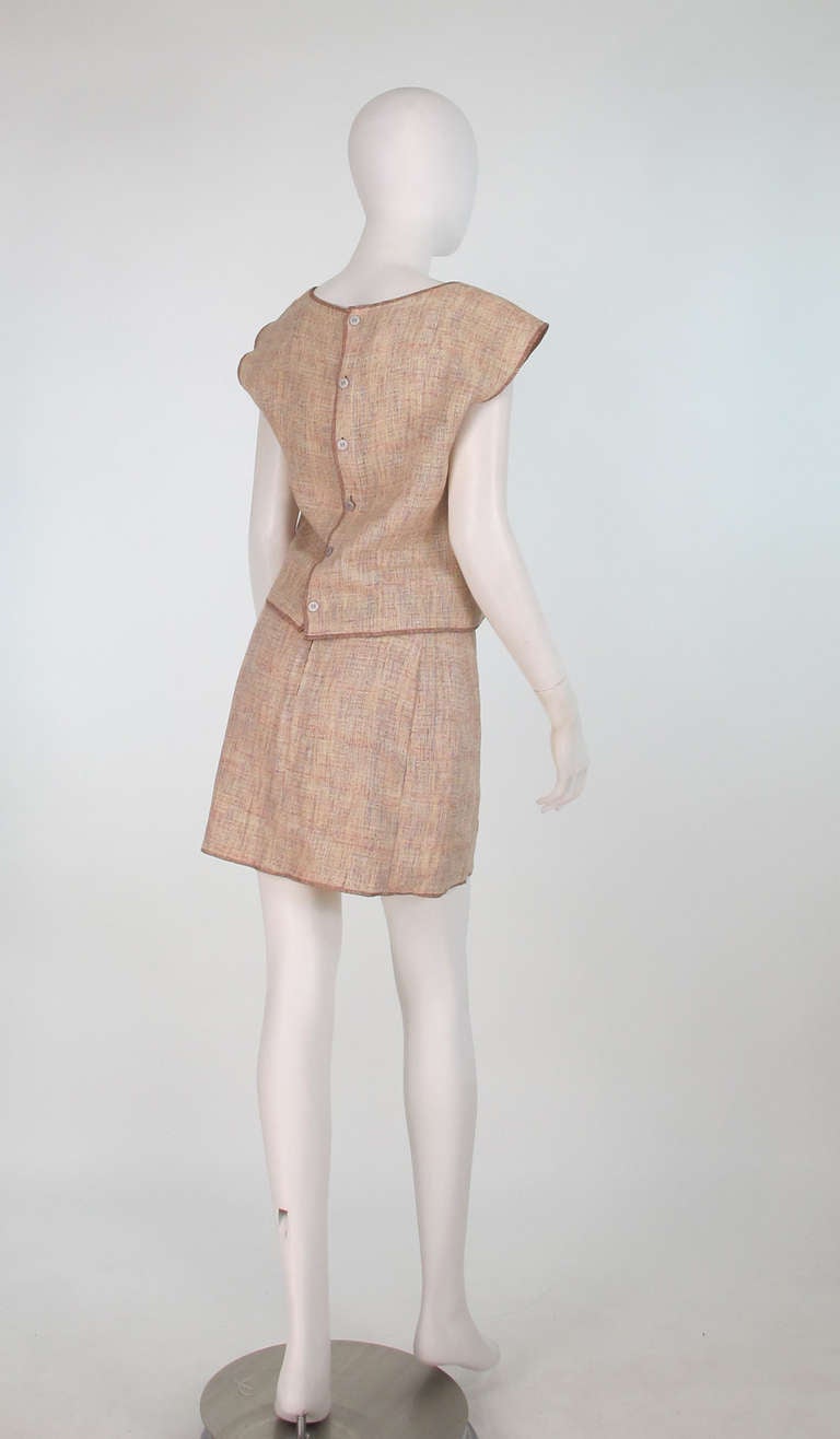 Chanel linen tweed skirt & top 2