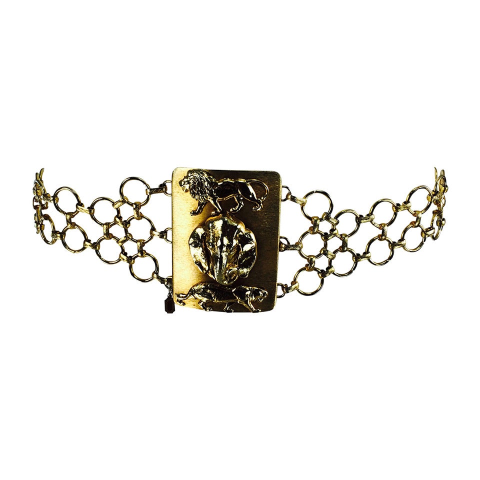 1970s Christian Dior jungle safari chain belt at 1stDibs
