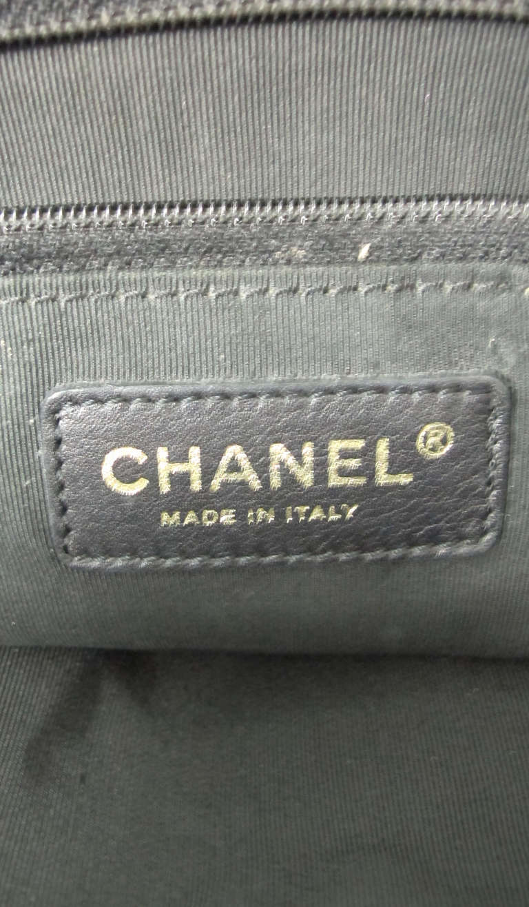 Chanel original style Cerf black caviar leather tote bag 3