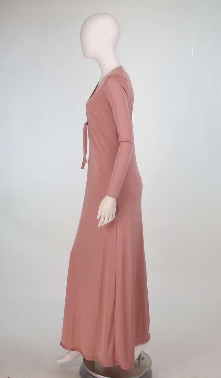 1970s John Kloss nude plunge front at home gown 3