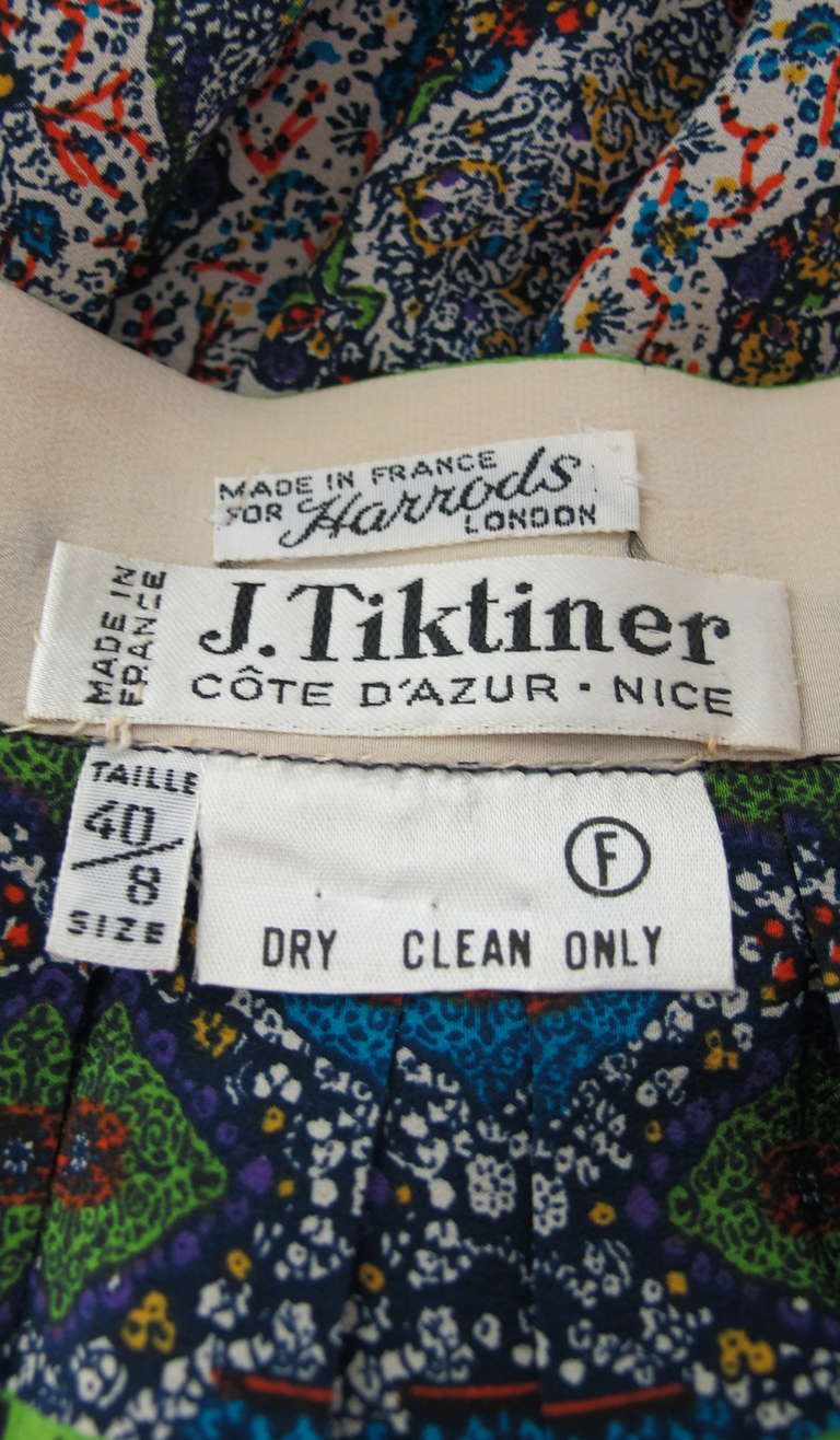 1960s J.Tiktiner mix silk print tabbard skirt 5