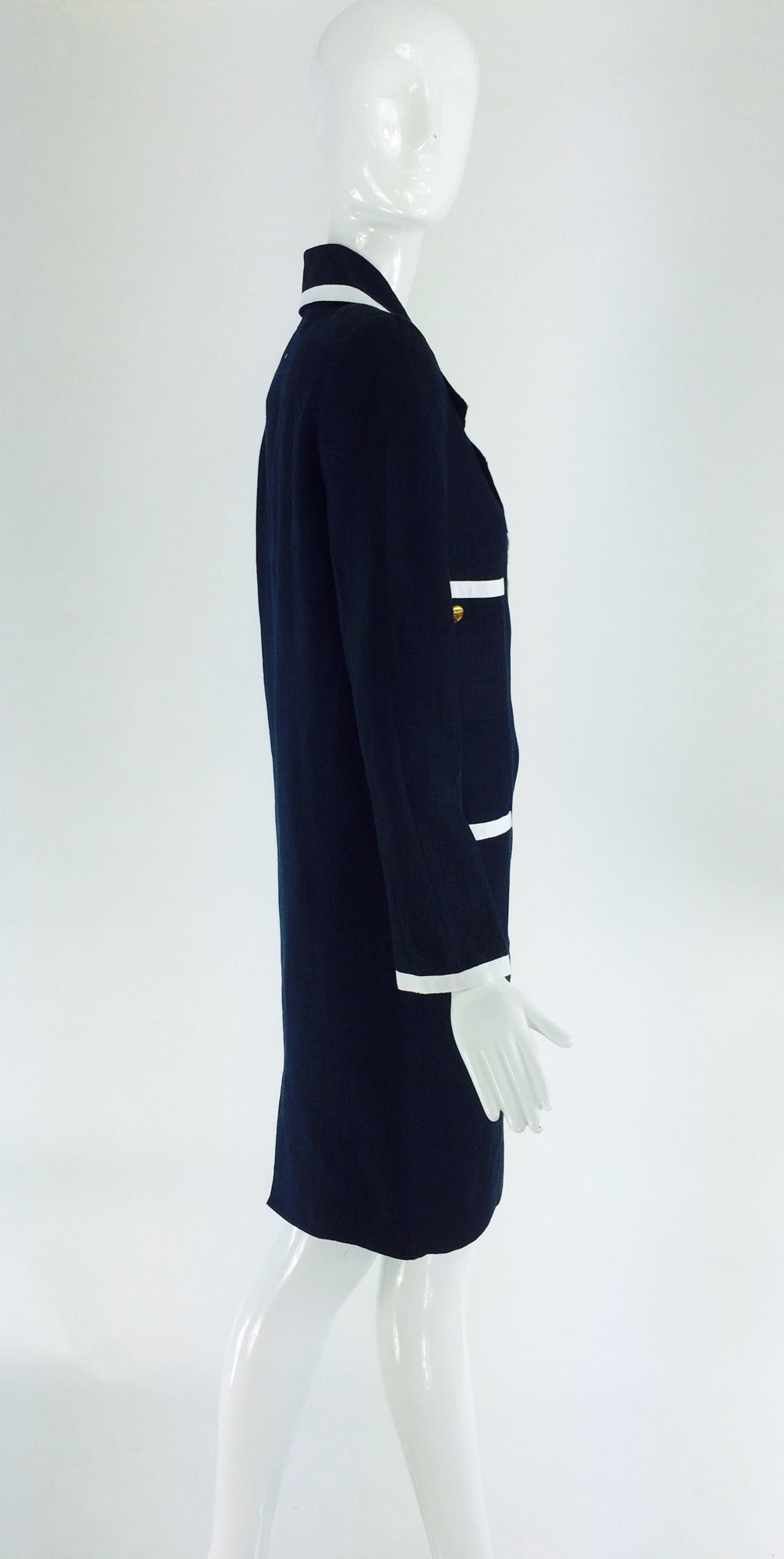 1993 Chanel black linen classic 4 pocket dress 1