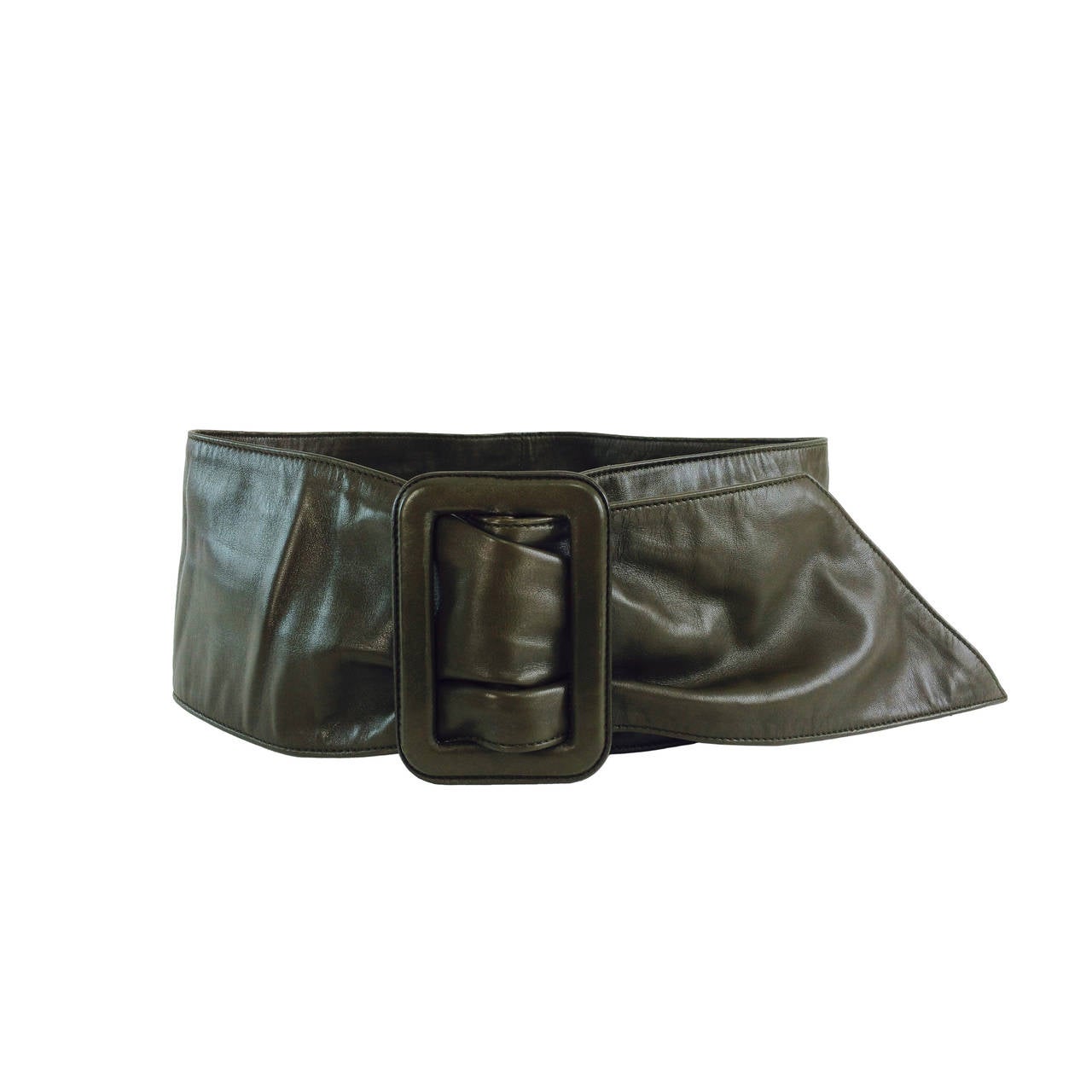 Prada buttery soft wide leather contour belt 36 For Sale at 1stdibs  