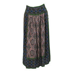 Vintage 1960s J.Tiktiner mix silk print tabbard skirt