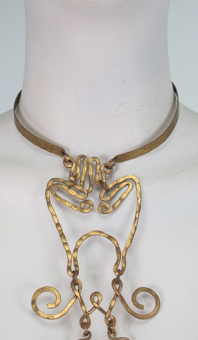 1960s Modernist art to wear collar sculpture necklace In Excellent Condition In West Palm Beach, FL