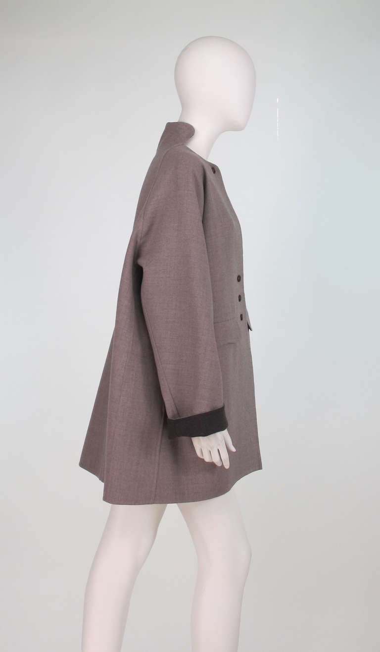 1990s Geoffrey Beene double face wool coat 3