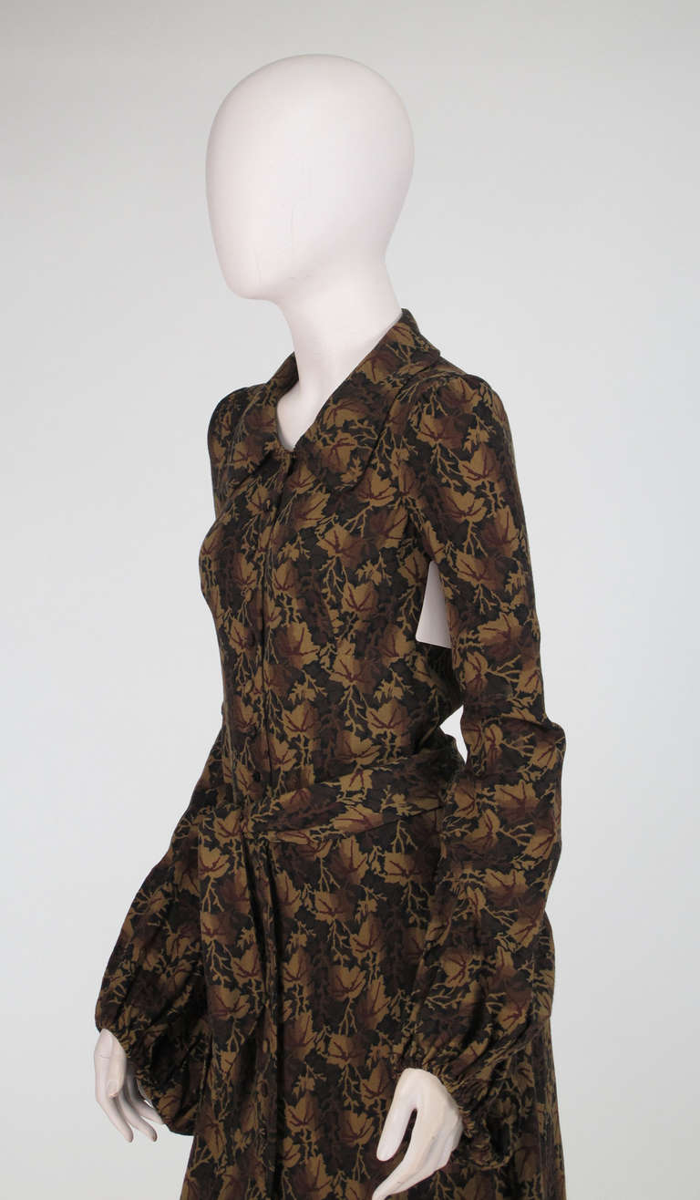 1960s Biba balloon sleeve fitted day dress 1