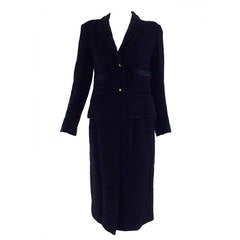 Chanel Creations-Paris black tweed wool suit dated 11/1/1971 1