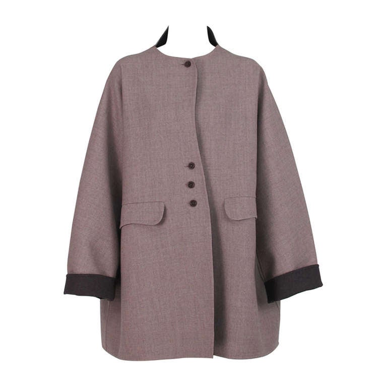 1990s Geoffrey Beene double face wool coat at 1stdibs