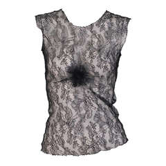 04A Chanel black lace sleeveless top 7