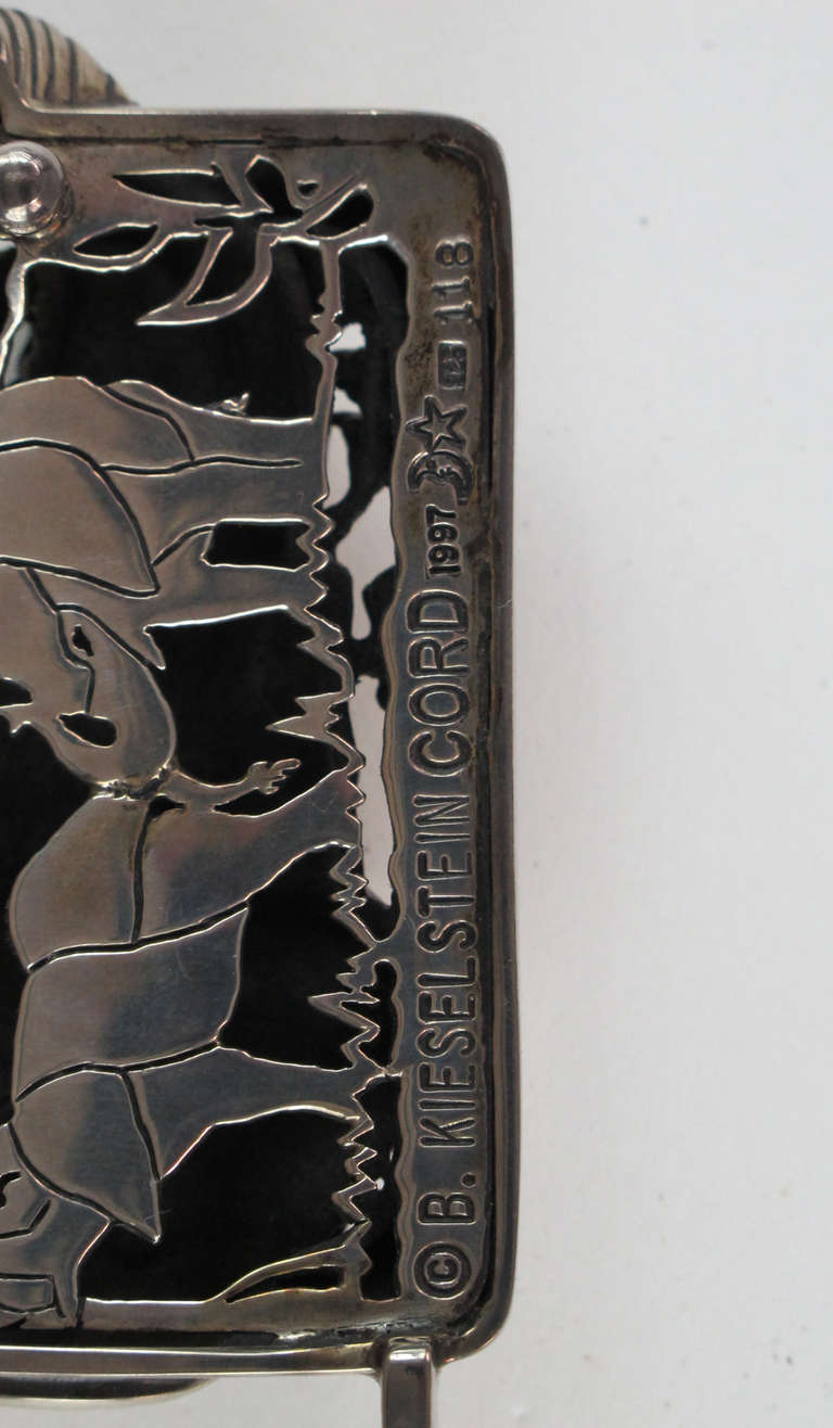 Women's 1997 Barry Kieselstein-Cord Tobar the elephant sterling silver large belt buckle