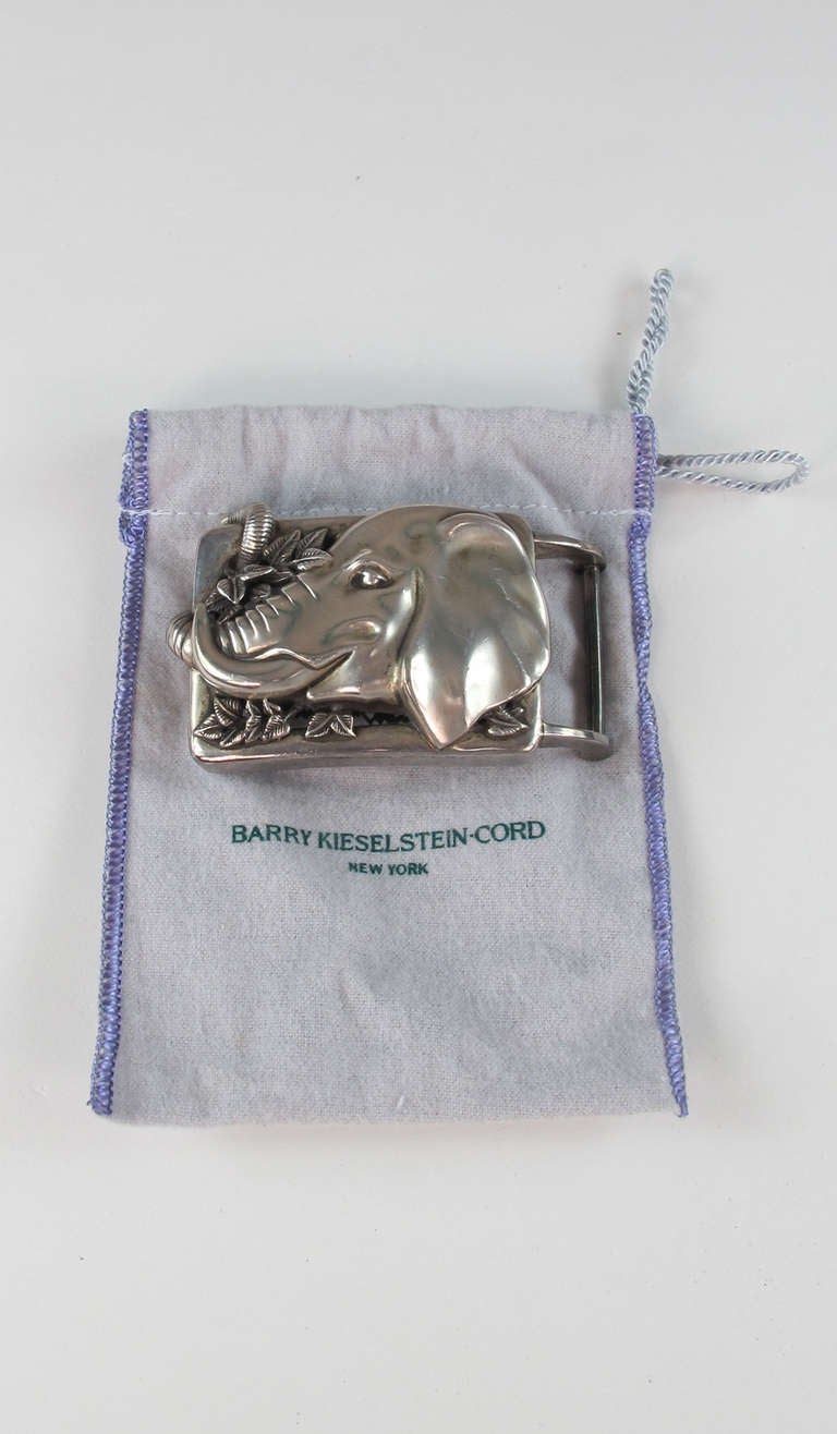 1997 Barry Kieselstein-Cord Tobar the elephant sterling silver large belt buckle 2
