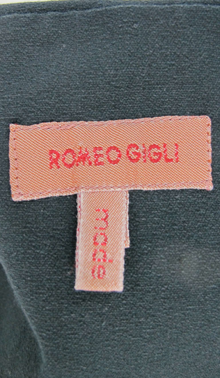 1990s Romeo Gigli black stretch cropped halter top 5
