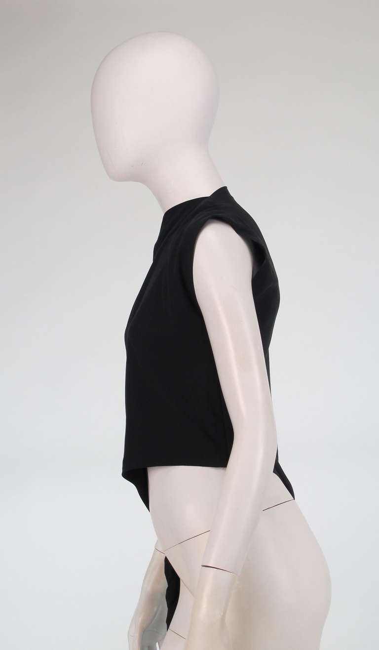 1990s Yohji Yamamoto black silk asymmetrical braid top at 1stdibs
