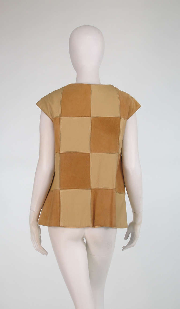 1950s Bonnie Cashin suede & leather vest In Excellent Condition In West Palm Beach, FL