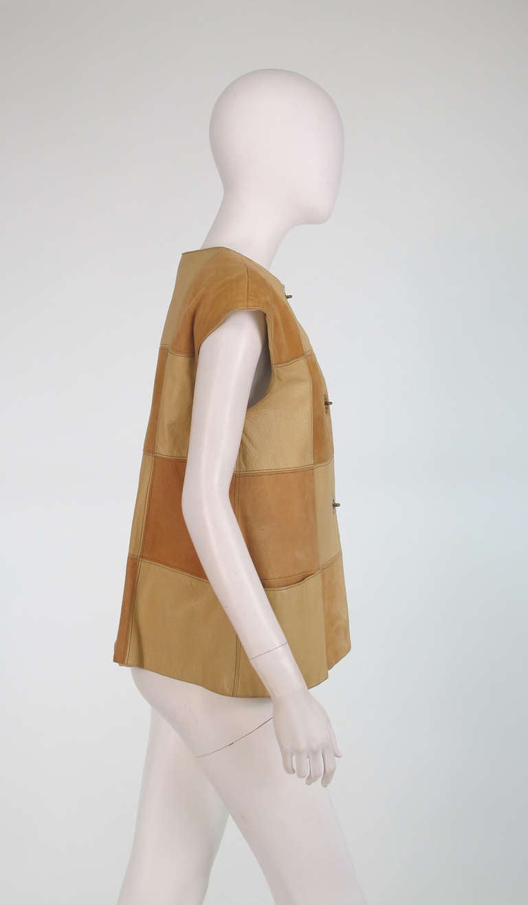 Women's 1950s Bonnie Cashin suede & leather vest