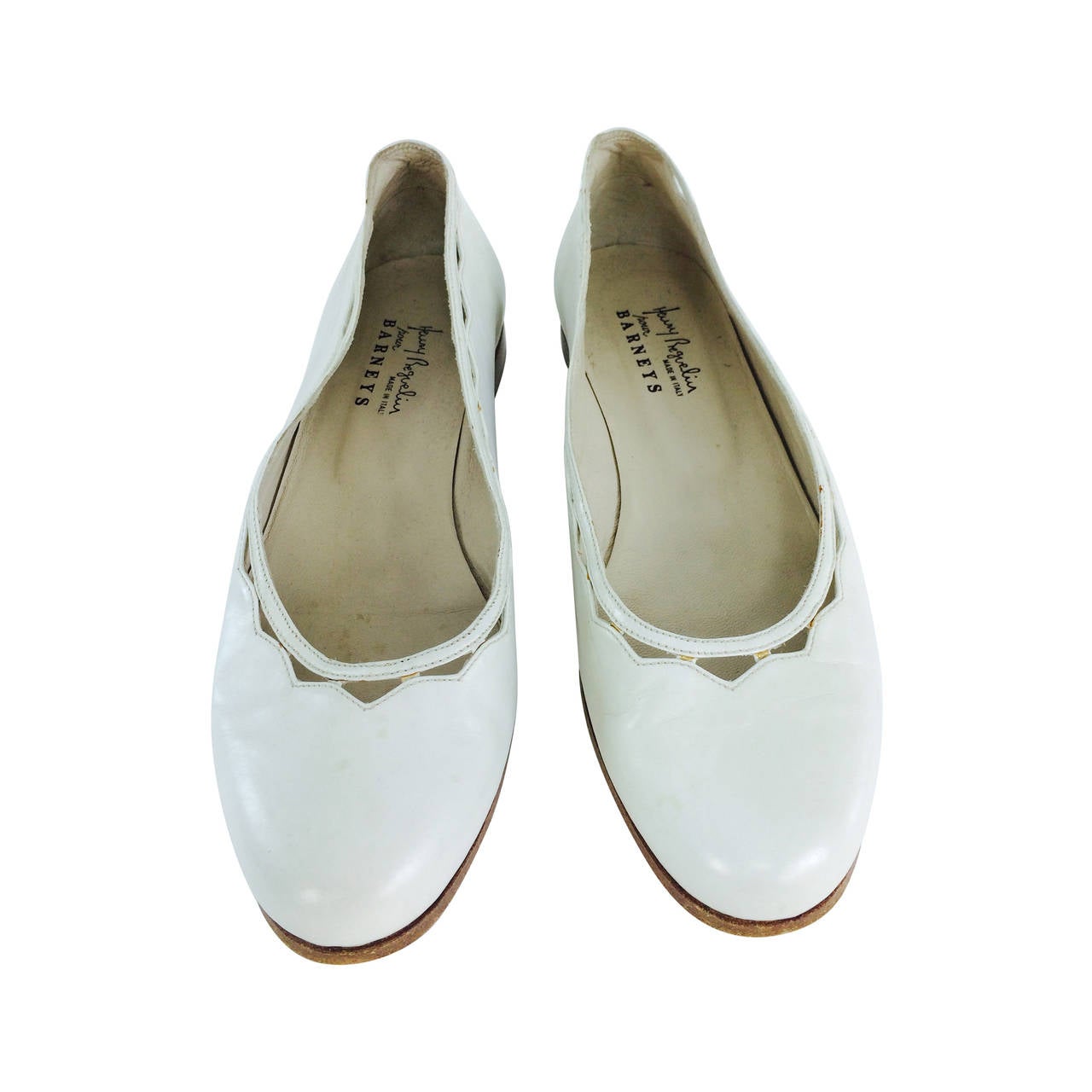 cream leather ballet pumps