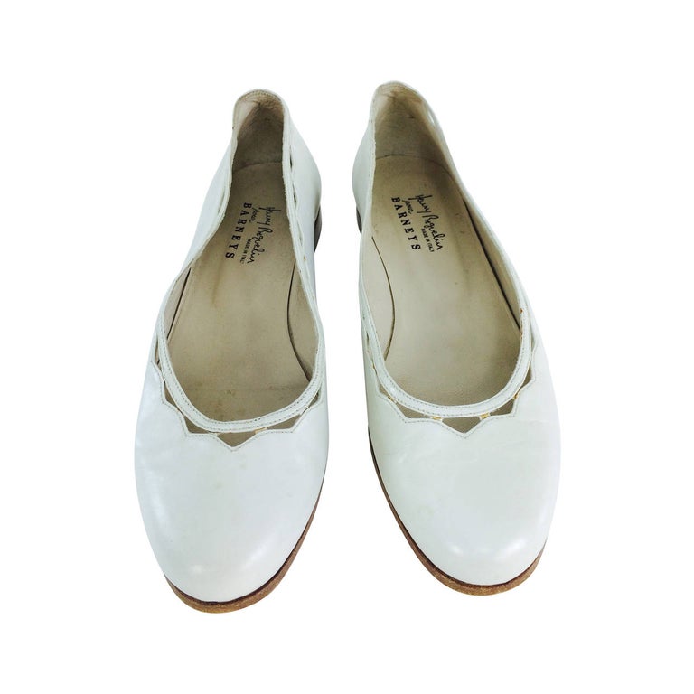 Henry Beguelin cream leather cut out ballet flats 6B For Sale at 1stDibs