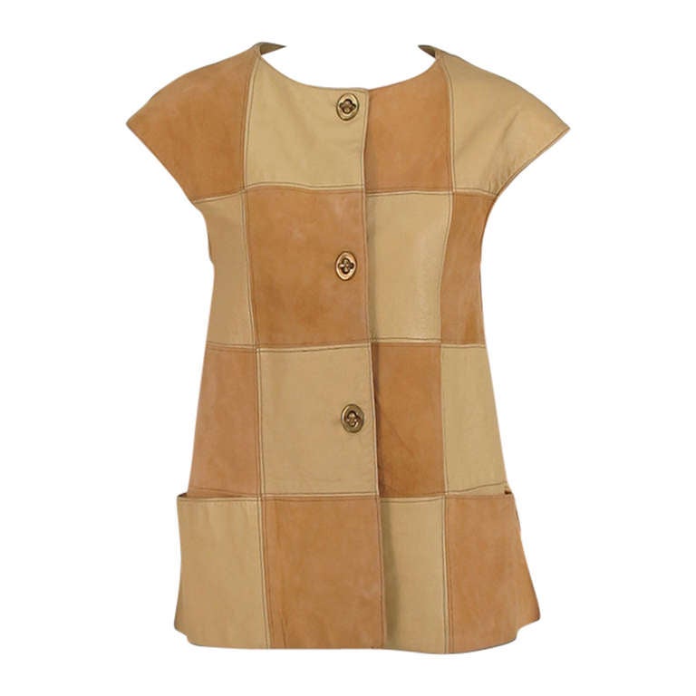 1950s Bonnie Cashin suede & leather vest